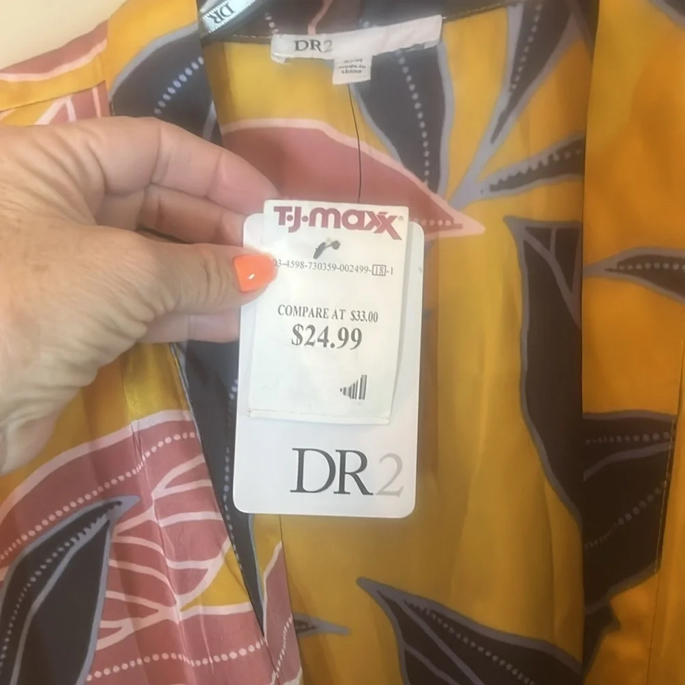 DR2 Multicolor Leaf Pattern Kimono NWT size S/M - Picture 5 of 9
